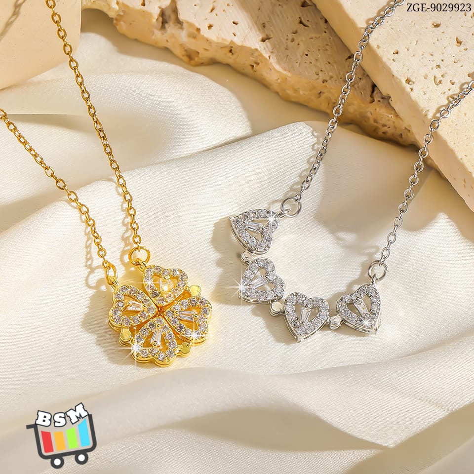 Korean Magnetic Leaf Clover Pendant